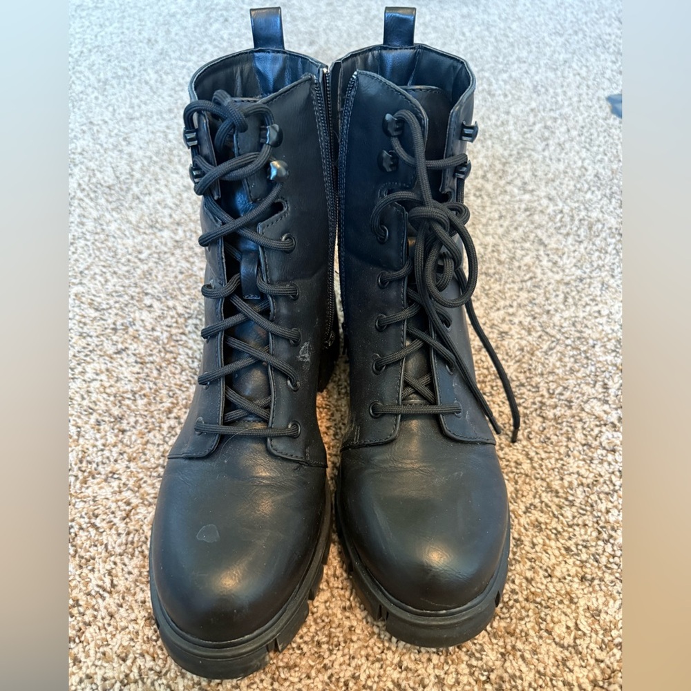 Steve Madden Black Combat Boots